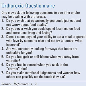 Orthorexia Nervosa Symptoms