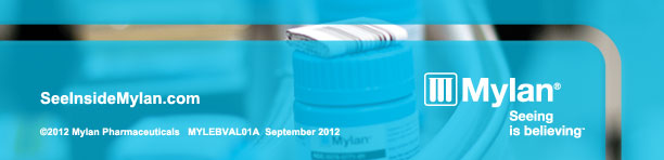 Footer graphic: SeeInsideMylan.com, ©2012 Mylan Pharmaceuticals, MYLEBVAL01A, September 2012